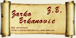 Žarko Brkanović vizit kartica